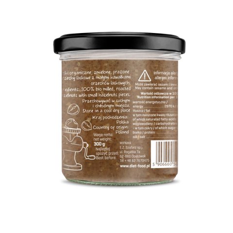 Bio Krem z Orzechów Laskowych - Crunchy 300 g Bio Krem z Orzechów Laskowych - Crunchy 300 g