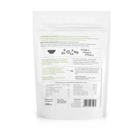 Bio Łuskane Nasiona Konopi 200 g Bio Łuskane Nasiona Konopi 200 g