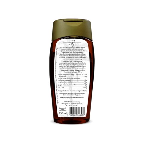 Bio Coconut Syrup 250 ml Bio Coconut Syrup 250 ml