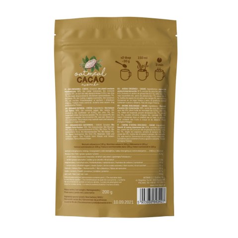 Bio Owsianka Kakaowa z Prebiotykiem 200 g Bio Owsianka Kakaowa z Prebiotykiem 200 g