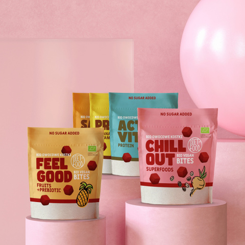 Bio Vegan Bites CHILL OUT owocowe kostki - superfoods 120 g Bio Vegan Bites CHILL OUT owocowe kostki - superfoods 120 g