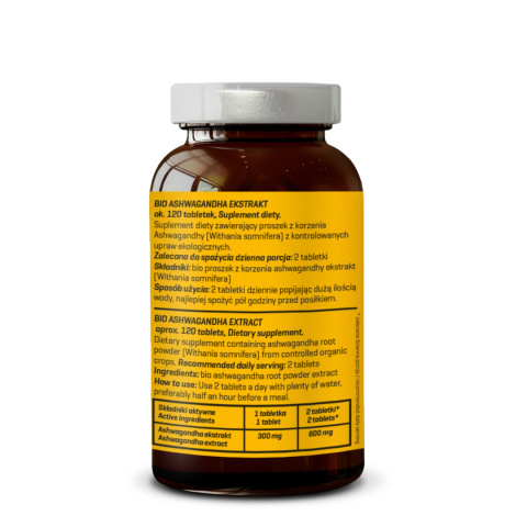 Bio Ashwagandha KSM-66 36 g - ok. 120 tab. Bio Ashwagandha KSM-66 36 g - ok. 120 tab.