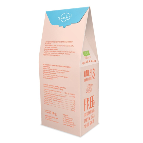 Bio Ciasteczka Kokosowe Truskawka 80 g Bio Ciasteczka Kokosowe Truskawka 80 g