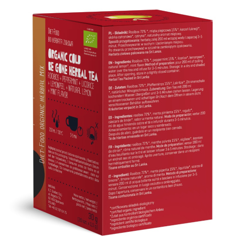 Bio Cold Be Gone Herbal Tea 20 tea bags - 30 g Bio Cold Be Gone Herbal Tea 20 tea bags - 30 g