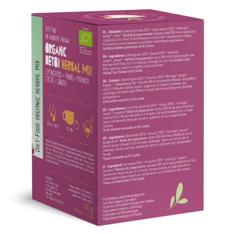 Bio Detox Herbal Tea - herbata ziołowa z trawą cytrynową 20 torebek - 30 g Bio Detox Herbal Tea - herbata ziołowa z trawą cytrynową 20 torebek - 30 g