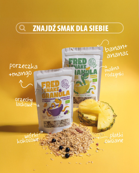 Bio Granola Fred The Snake - Pineapple and Banana 200 g Bio Granola Fred The Snake - Pineapple and Banana 200 g