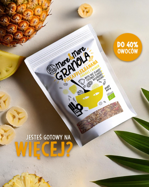 Bio Granola More&More - Ananas i Banan 300 g Bio Granola More&More - Ananas i Banan 300 g