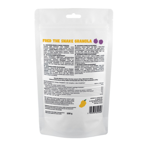 Bio Granola Fred The Snake - Mango i Czarna Porzeczka 200 g Bio Granola Fred The Snake - Mango i Czarna Porzeczka 200 g