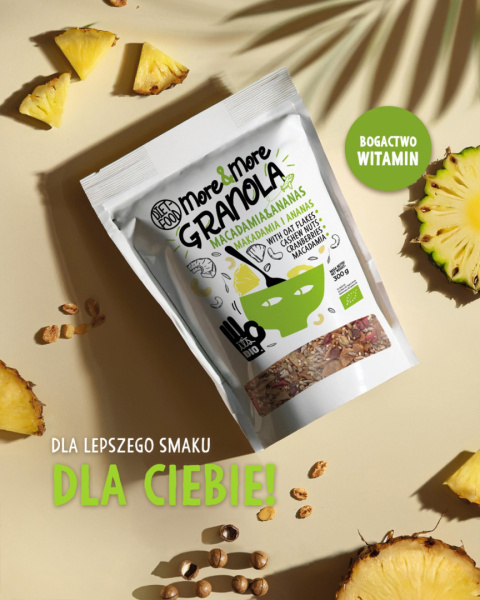 Bio Granola More&More - Macadamia and Pineapple 300 g Bio Granola More&More - Macadamia and Pineapple 300 g