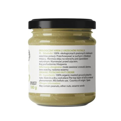 Bio Krem Pistacjowy 180 g Bio Krem Pistacjowy 180 g