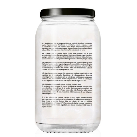 Bio Olej Kokosowy Nierafinowany Extra Virgin 1000 ml Bio Olej Kokosowy Nierafinowany Extra Virgin 1000 ml