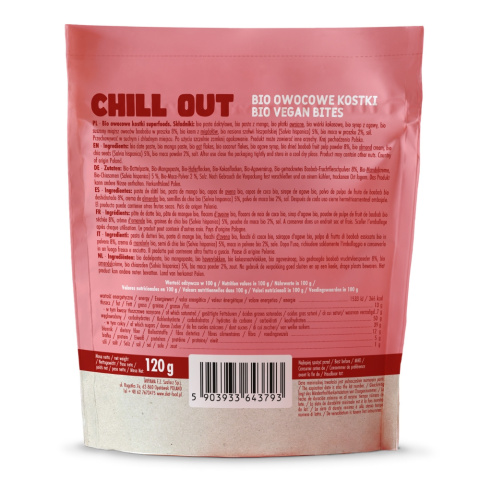Bio Vegan Bites CHILL OUT owocowe kostki - superfoods 120 g Bio Vegan Bites CHILL OUT owocowe kostki - superfoods 120 g