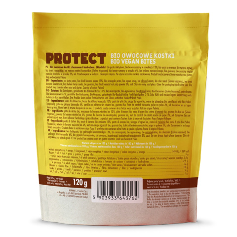 Bio Vegan Bites PROTECT owocowe kostki - banan 120 g Bio Vegan Bites PROTECT owocowe kostki - banan 120 g