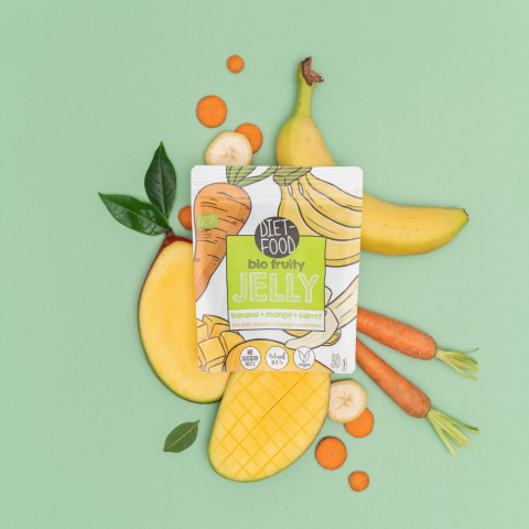 Bio Żelki Owocowe - Banan, Mango i Marchew 50 g Bio Żelki Owocowe - Banan, Mango i Marchew 50 g