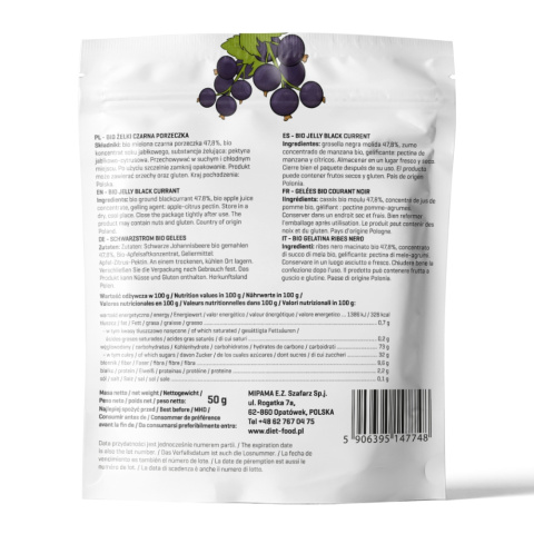 Bio Żelki Owocowe Czarna Porzeczka 50 g Bio Żelki Owocowe Czarna Porzeczka 50 g