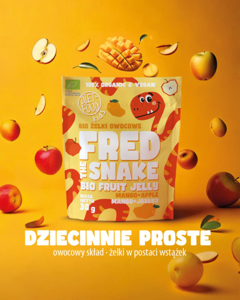 Bio Żelki Owocowe Fred The Snake - Mango i Jabłko 30 g Bio Żelki Owocowe Fred The Snake - Mango i Jabłko 30 g