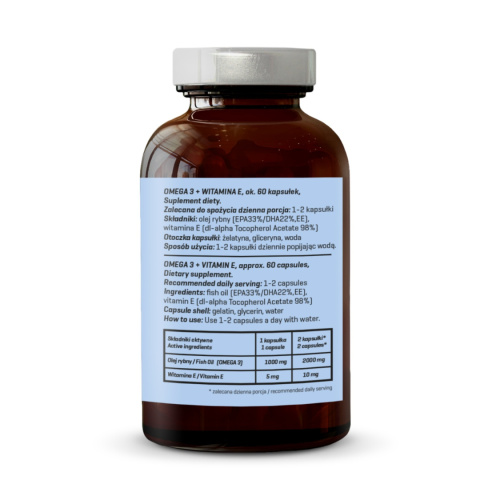Omega 3 + witamina E 60,3 g - ok. 60 kaps. Omega 3 + witamina E 60,3 g - ok. 60 kaps.