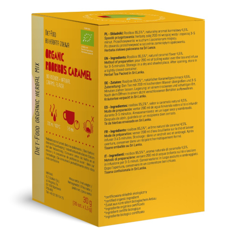 Rooibos Caramel - herbata ziołowa z karmelem 20 torebek - 30 g Rooibos Caramel - herbata ziołowa z karmelem 20 torebek - 30 g