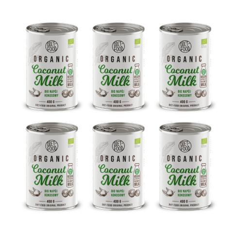 ZESTAW 6x Bio Mleczko kokosowe 22% - puszka 400 ml ZESTAW 6x Bio Mleczko kokosowe 22% - puszka 400 ml