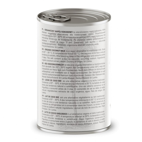 ZESTAW 6x Bio Mleczko kokosowe 22% - puszka 400 ml ZESTAW 6x Bio Mleczko kokosowe 22% - puszka 400 ml