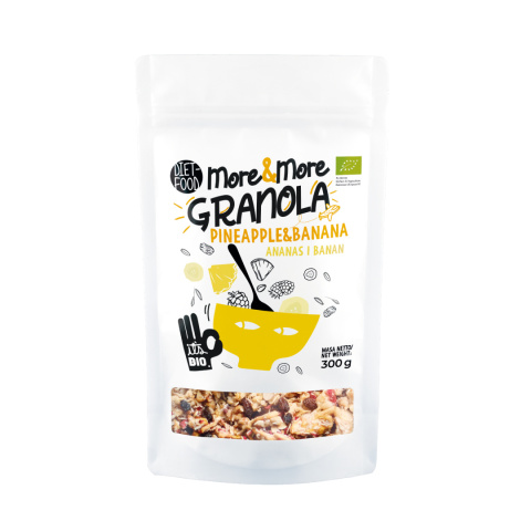 Bio Granola More&More - Ananas i Banan 300 g Bio Granola More&More - Ananas i Banan 300 g