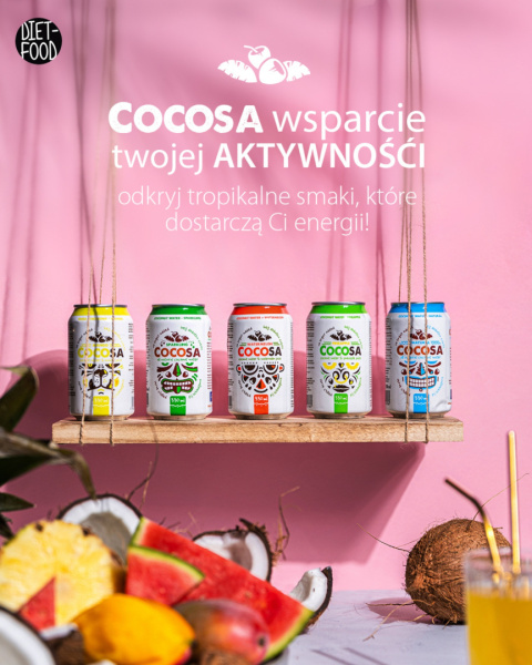 Cocosa Woda Kokosowa Niegazowana z sokiem z Arbuza NFC 330 ml Cocosa Woda Kokosowa Niegazowana z sokiem z Arbuza NFC 330 ml