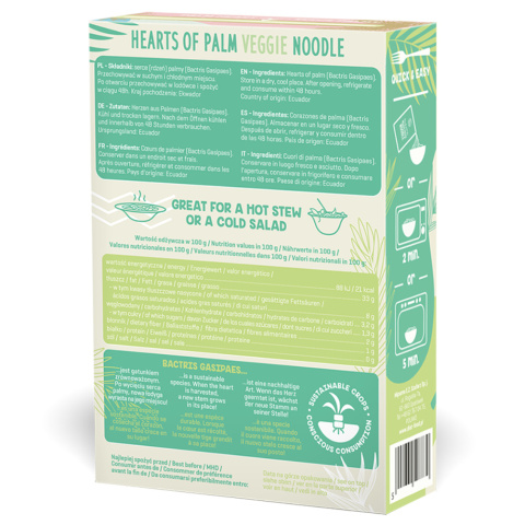 1+1 FREE! Keto pasta Noodle Hearts of Palm - box 255 g 1+1 FREE! Keto pasta Noodle Hearts of Palm - box 255 g