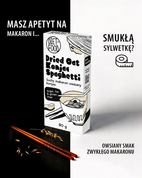 Suchy Makaron Owsiany Shirataki Konjac Spaghetti 80 g Suchy Makaron Owsiany Shirataki Konjac Spaghetti 80 g