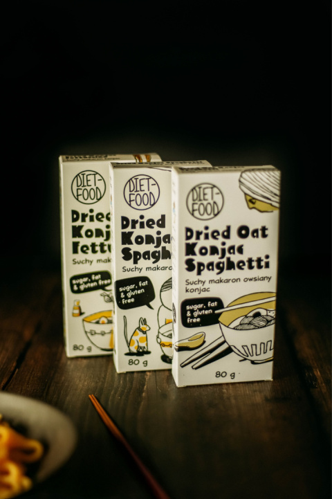 Suchy Makaron Owsiany Shirataki Konjac Spaghetti 80 g Suchy Makaron Owsiany Shirataki Konjac Spaghetti 80 g