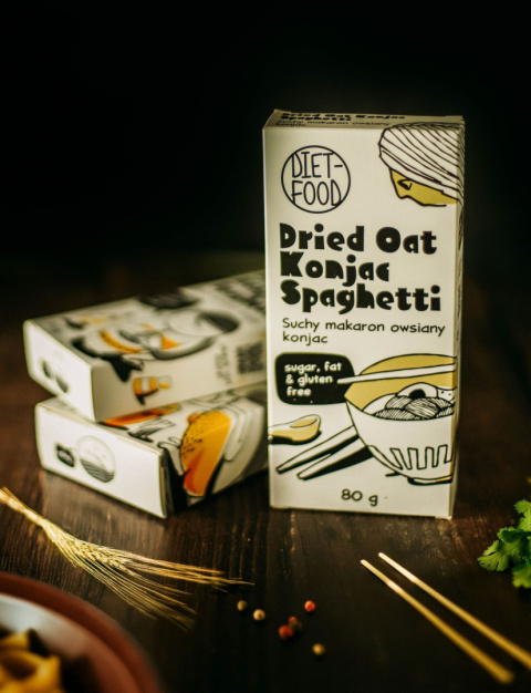 Suchy Makaron Owsiany Shirataki Konjac Spaghetti 80 g Suchy Makaron Owsiany Shirataki Konjac Spaghetti 80 g