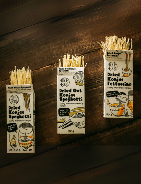Suchy Makaron Owsiany Shirataki Konjac Spaghetti 80 g Suchy Makaron Owsiany Shirataki Konjac Spaghetti 80 g